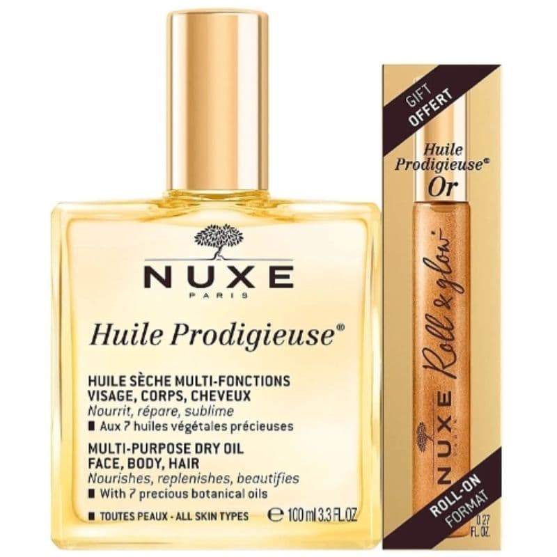 NUXE Promo Huile Prodigieuse Dry Oil - 100ml + Huile Gold Roll on Format - 8ml Vnm02297