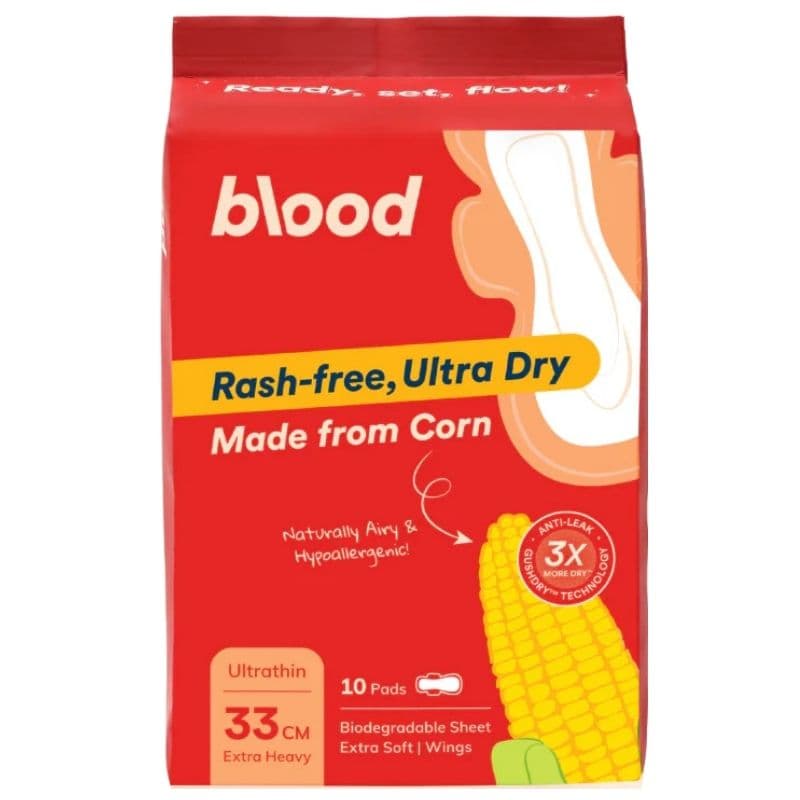 BLOOD Corn Ultrathin 33cm Extra Heavy - 10 Sanitary Pads