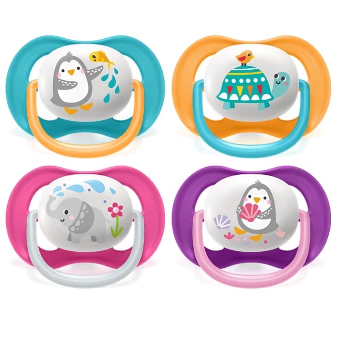 PHILIPS AVENT 2 Ultra Air Animals Pacifier Soothers 6-18m SCF080/12 93704