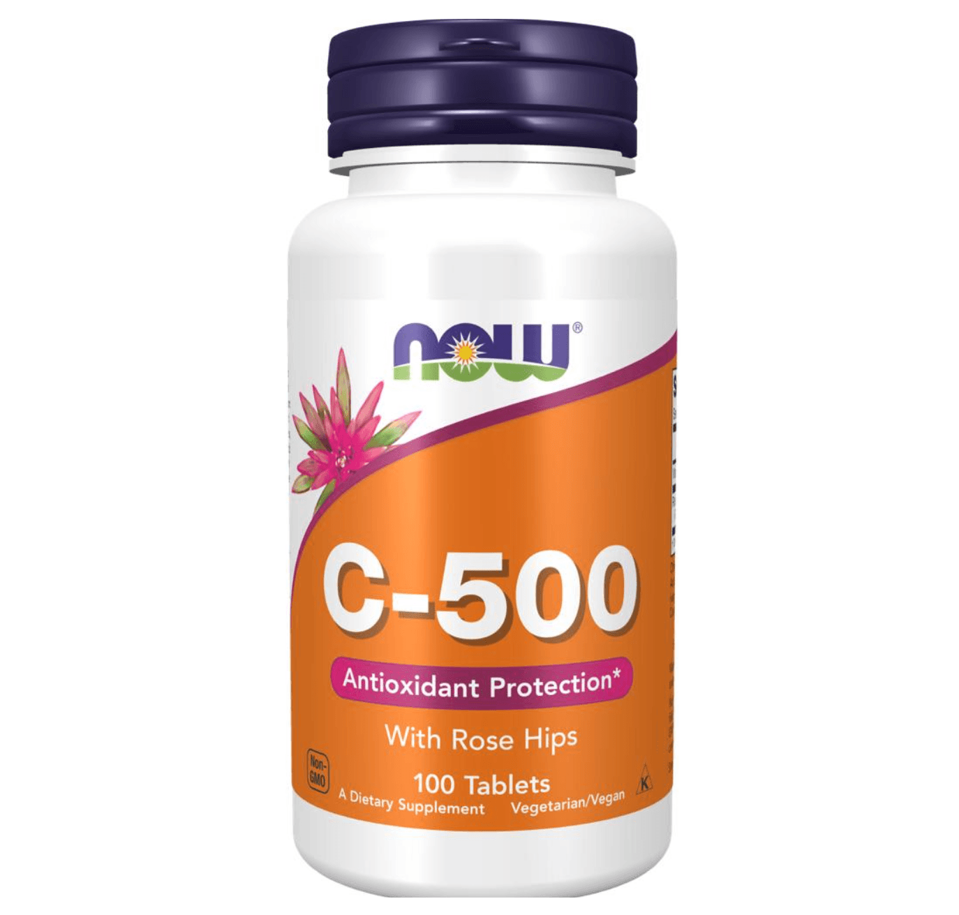 NOW Vitamin C 500 with Rose Hips - 100 Tablets
