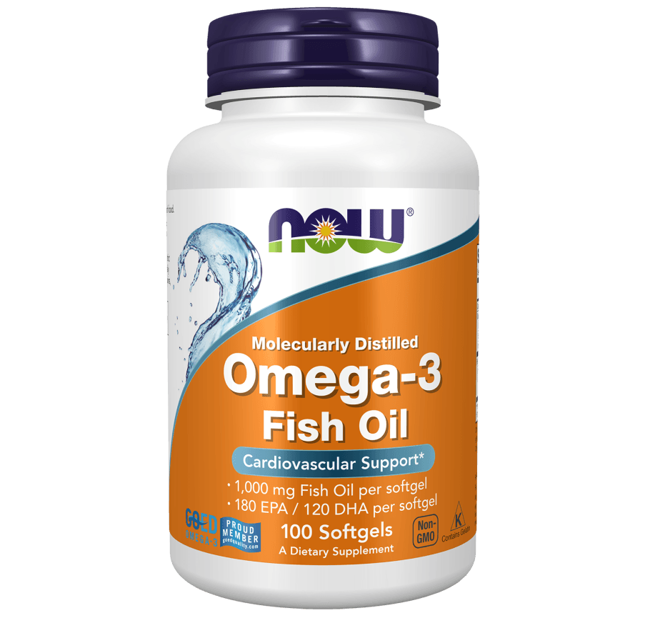 NOW Omega 3 1000mg Fish Oil - 100 Softgels