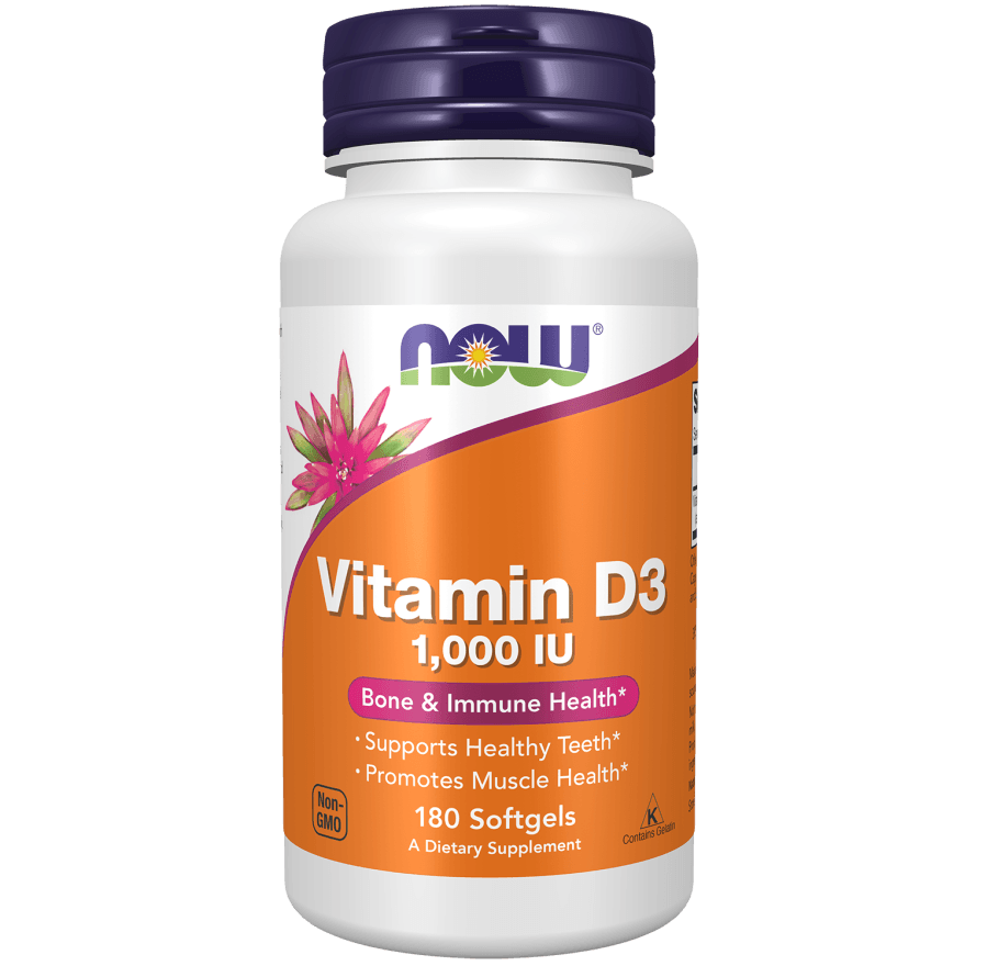 NOW Vitamin D3 1000IU - 180 Softgels