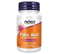 NOW Folic Acid 800mcg & Vitamin B12 - 250 Tablets