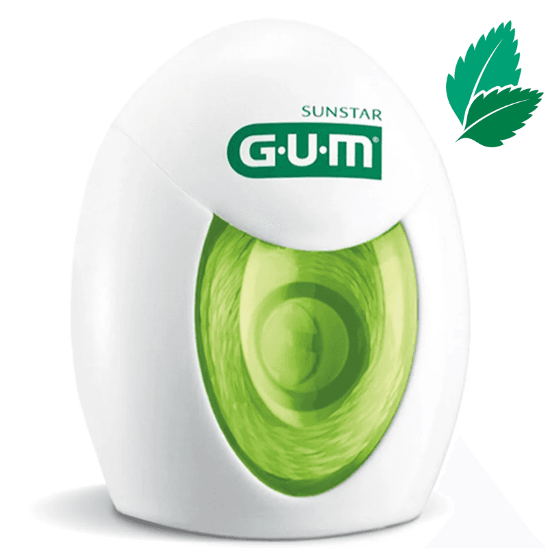 جم - خيط تنظيف أسنان ملتوي مشمع بنكهة الشاي الأخضر والنعناع - 30 متر