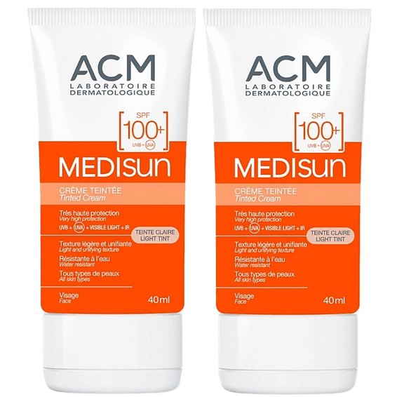 ACM Medisun Duo Sun Protection Face Light Tinted Cream SPF100 - 2X40ml 19333
