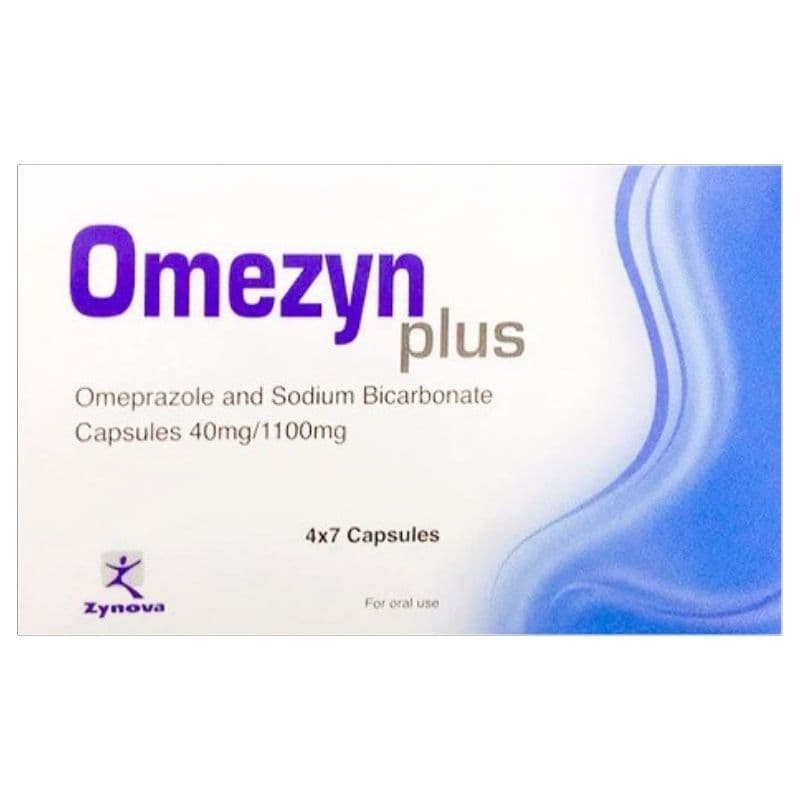 OMEZYN Plus 40/1100mg Omeprazole/Sodium Bicarbonate - 28 Capsules