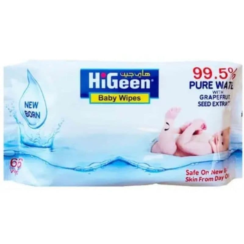 HIGEEN Baby 99.5 % Water Wipes - 66 Pieces 12723