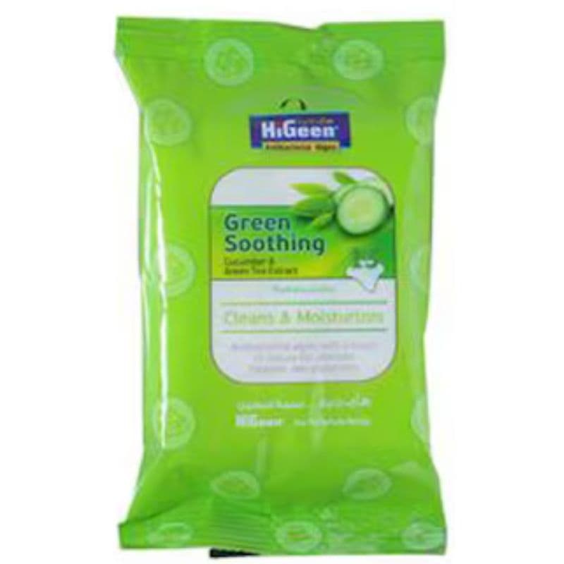 HIGEEN Antibacterial Green Wipes -15 Pieces 5381