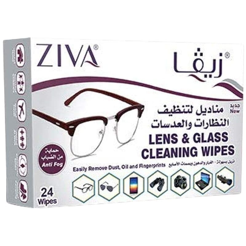 زيفا - مناديل لتنظيف العدسات والنظارات - ٢٤ منديل Zw106