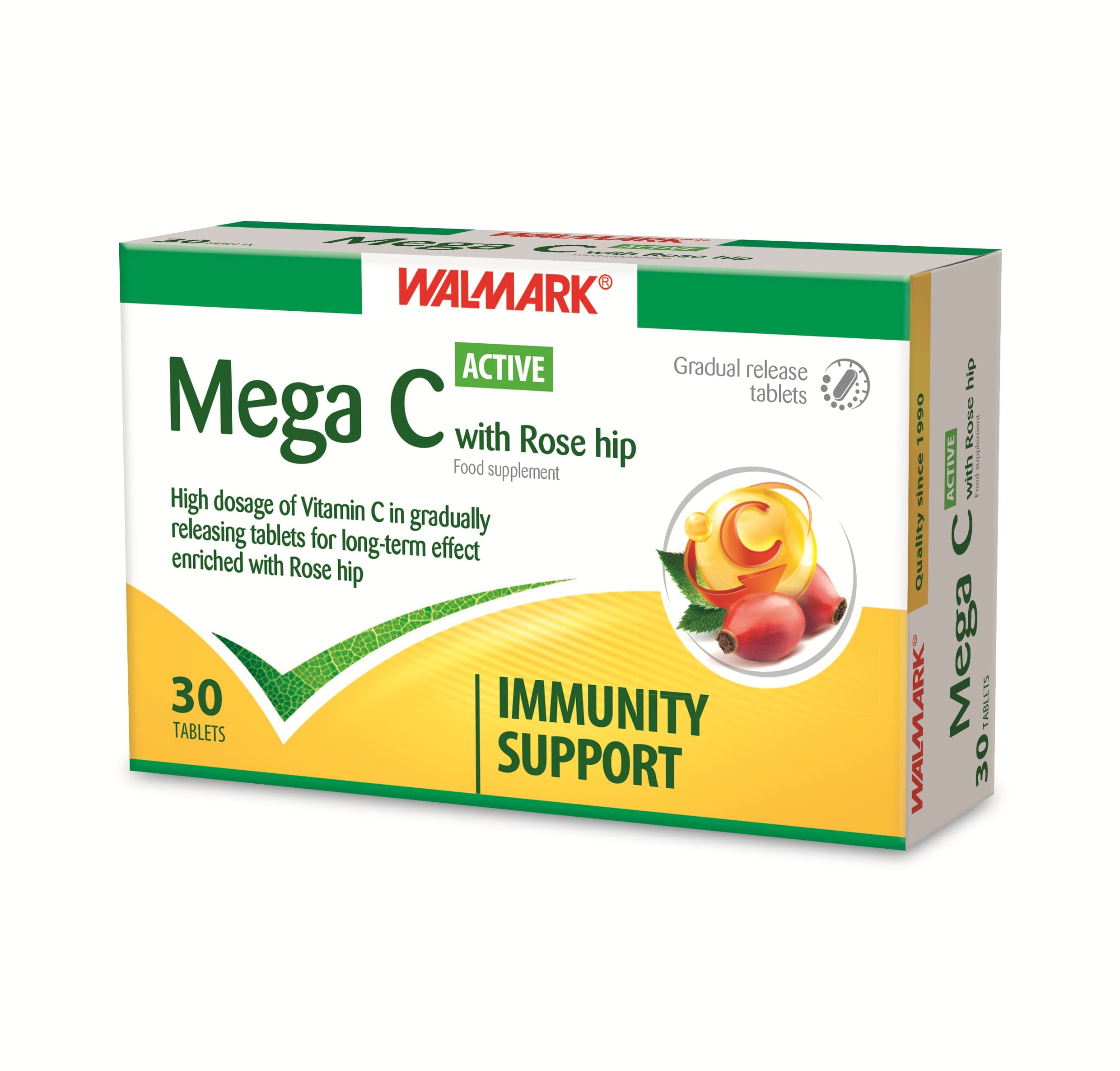 WALMARK Mega Vitamin C Active with Rose Hips 600mg - 30 Tablets