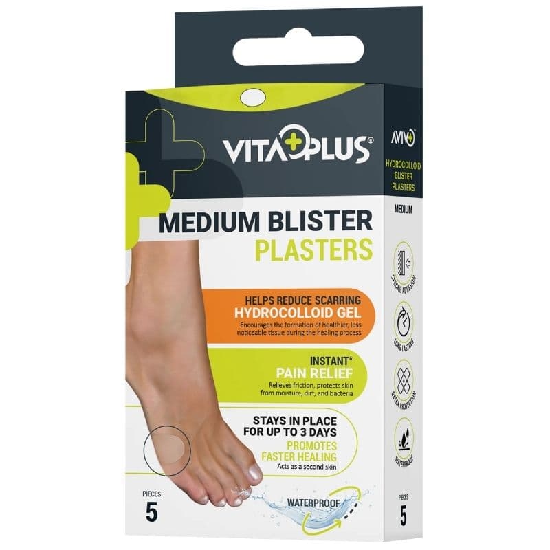 VITAPLUS Blister Hydrocolloid Plaster 55x37mm Medium - 5 Pieces