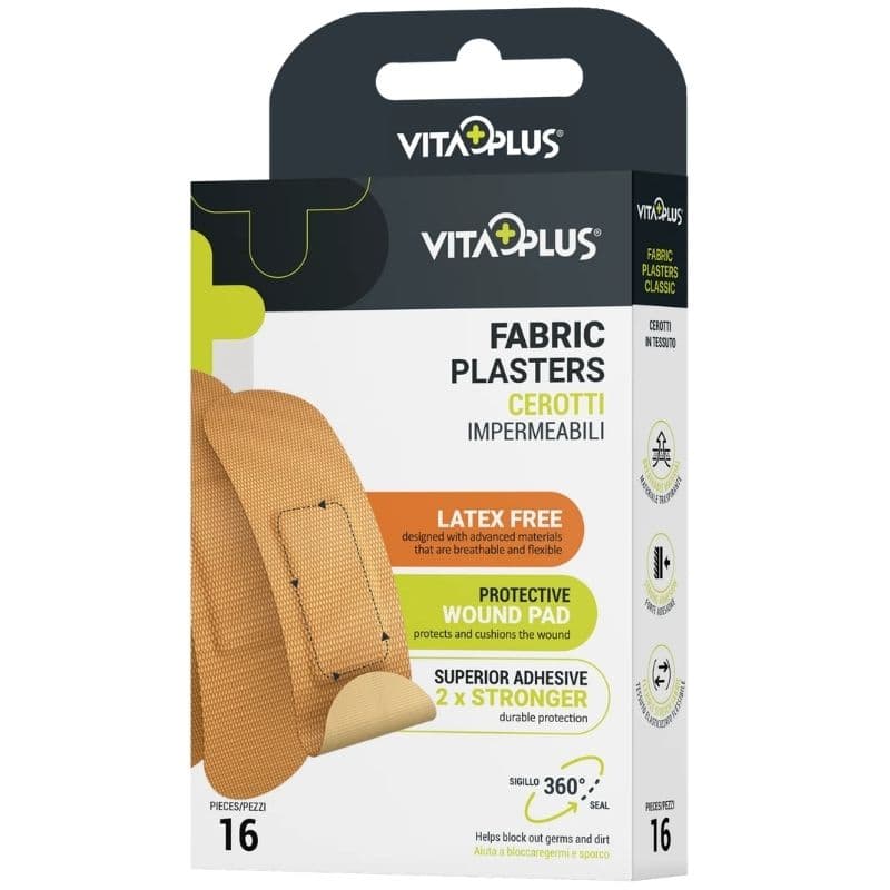 VITAPLUS Fabric Plasters 2X Stronger One Size - 16 Pieces