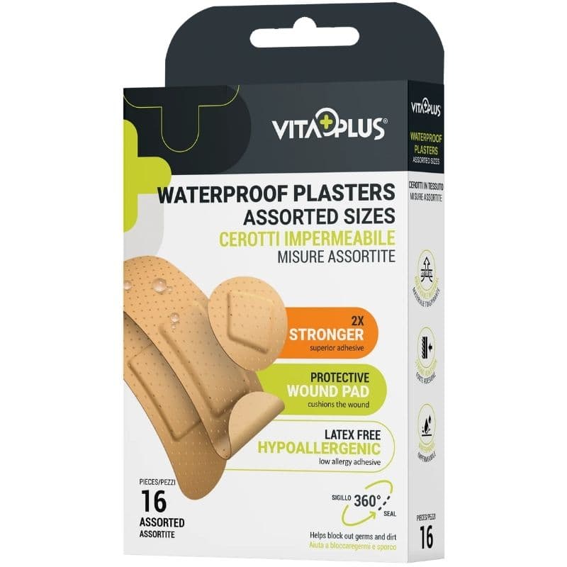 VITAPLUS Waterproof Plasters Assorted Size - 16 Pieces