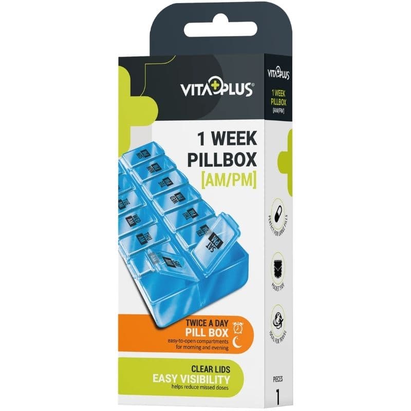 VITAPLUS Pill Box 1 Week AM/PM - One Piece
