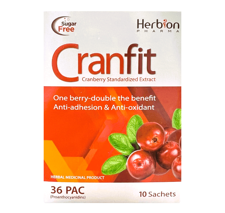 CRANFIT 250mg Cranberry Extract & Vitamin C - 10 Granules Sachet