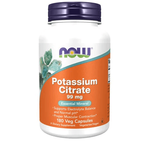 NOW Potassium Citrate 99mg - 180 Capsules