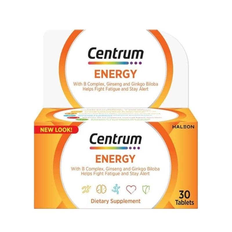 CENTRUM Multivitamin Energy with B-Complex /Ginseng & Ginko - 30 Tablets
