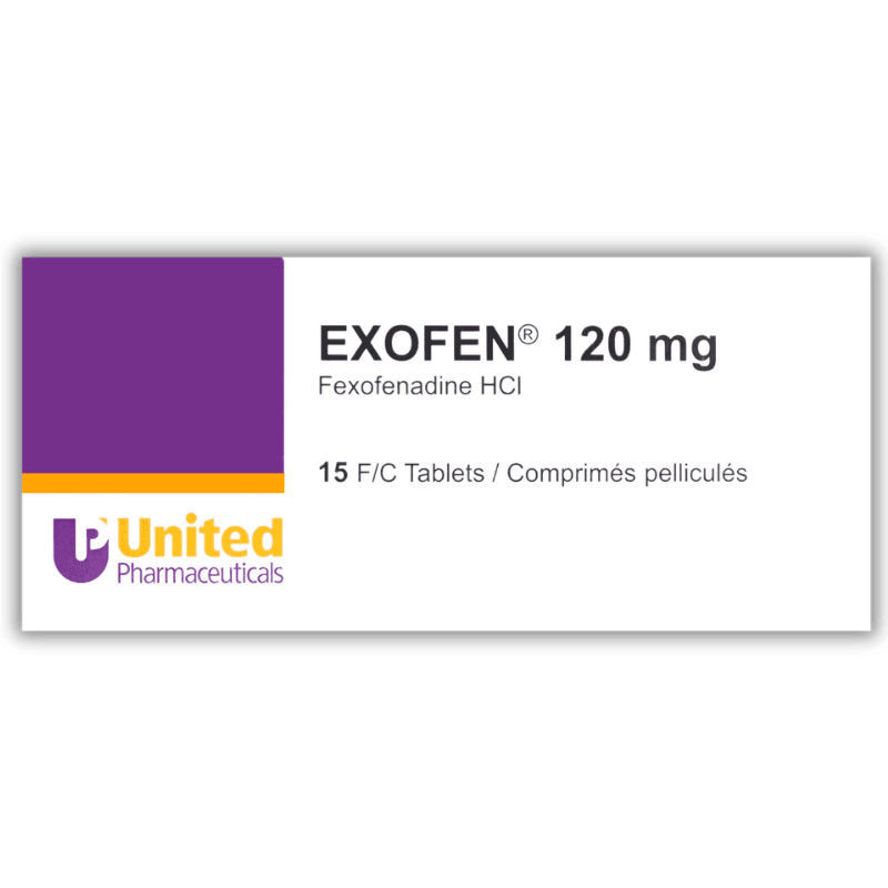 EXOFEN 120mg Fexofenadine - 15 Tablets